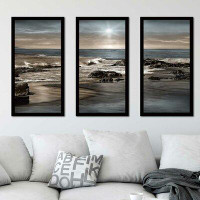 Bay Isle Home™ 'Blue Sea Sunset II' Acrylic Painting Print Multi-Piece Image
