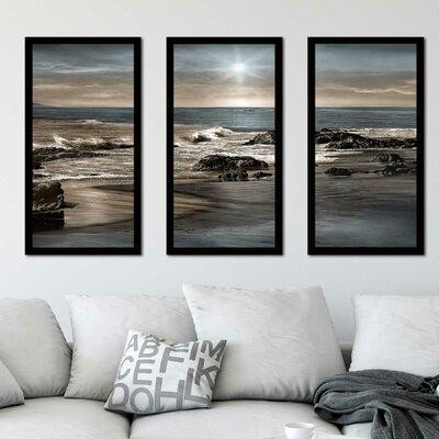 Bay Isle Home™ 'Blue Sea Sunset II' Acrylic Painting Print Multi-Piece Image in Arts & Collectibles