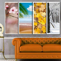 Made in Canada - Design Art 'Four Seasons World Collage' Photographic Print Multi-Piece Image on Canvas