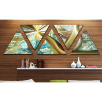 East Urban Home 'Golden Fractal Exotic Plant Stems' Graphic Art Print Multi-Piece Image on Wrapped Canvas