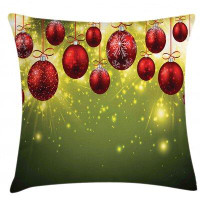 East Urban Home Ambesonne Christmas Throw Pillow Cushion Cover, Vibrant Coloured New Year Design With Psychedelic Digita
