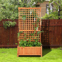 Arlmont & Co. Pachl 2 ft x 1.5 ft Solid Wood Vertical Garden with Trellis