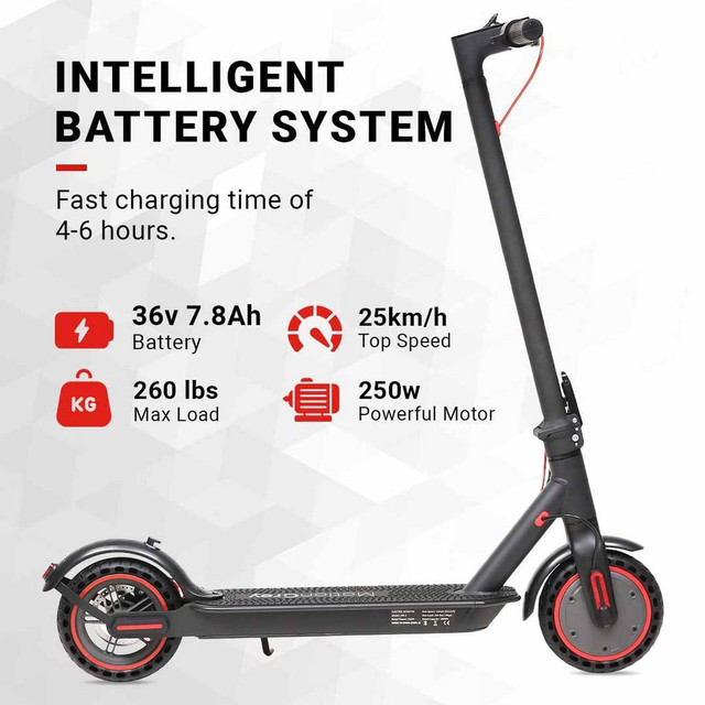 MotionGrey Portable Electric Scooter Adults|25km Range,250W Motor|8.5 Burst Proof Tires|25km/h Top Speed|Rear Fender-BK in Other - Image 4
