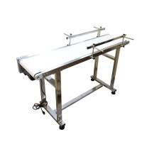 Anti-Static 1.35M X0.3M White PVC Belt Conveyor with Double Guardrails Adjustable Speed 110V 60W 230054