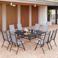 Lark Manor Argyri 8 - Person 60" Square Outdoor Dining Set with Reclining Chair