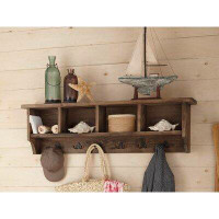 Steelside™ Alezzi Solid Wood 6 - Hook Wall Mounted Coat Rack with Storage