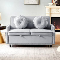 Red Barrel Studio 54.7" Multiple Adjustable Positions Sofa Bed Stylish Sofa Bed With A Button Tufted Backrest, Two USB P