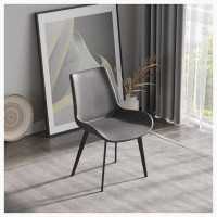 Hokku Designs Modern Dining Chair Living Room Black Metal Leg Dining Chair