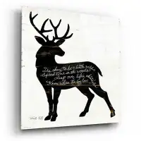 Trinx Trinx ''Deer In Black'' By Cindy Jacobs, Acrylic Glass Wall Art