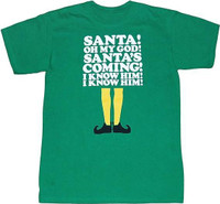 Elf Movie Santas Coming! T-Shirt YOUTH LARGE only, L(12-14, 88-115 lbs)