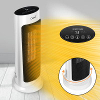 CAYNEL Caynel Oscillating Tower Ceramic Heaters For Home, Electric Space Heater With Thermostat,12H Timer,1500Watt,White