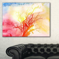 Design Art 'Tree with Colourful Smoke' Graphic Art on Wrapped Canvas