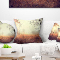 East Urban Home Beautiful Natural Landscape with Trees Pillow