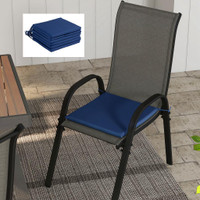 Outdoor Seat Cushion Set 16.5" L x 16.5" W x 1.2" H Blue