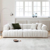 Crafts Design Trade 112.6" White 100% Polyester Modular Sofa