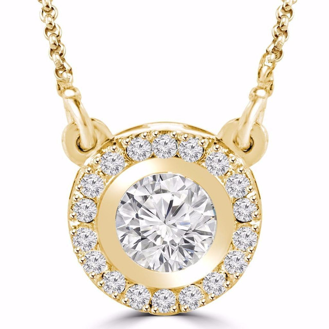 14K YELLOW GOLD DIAMOND PENDANT .50 CTW / PENDENTIF À DIAMANTS SUR OR JAUNE .50 CARAT TOTAL in Jewellery & Watches in Ottawa / Gatineau Area