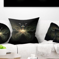 East Urban Home Abstract Fractal Butterfly in Dark Throw Pillow