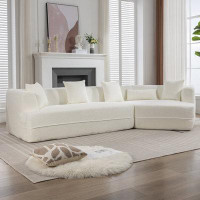 Latitude Run® 125 Inch Wide Sponge Sectional Sofa Cloud Couch