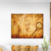 Made in Canada - East Urban Home Magnifying Glass on World Map - Graphic Art Print