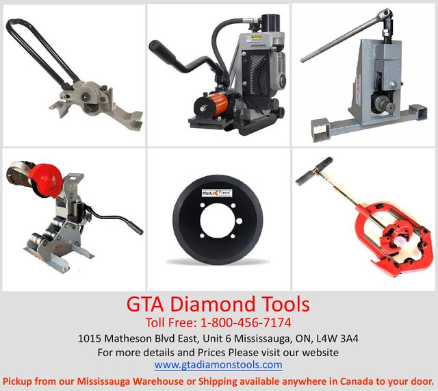 Manual Pipe Roll Groover, Roll Set, Hydraulic Cutting Wheel, Power Cutter, Cuts black pipe, Stainless Steel in Power Tools