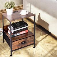 Trent Austin Design Porath End Table with Storage and Built-in Outlets