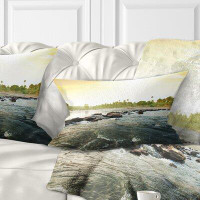 East Urban Home Beautiful Tropical River with Clean Water Lumbar Pillow