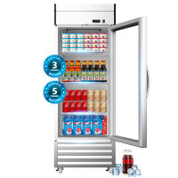 Aplancee Display Merchandiser Refrigerator Glass Door Stainless Steel-27.2"W