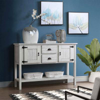 Elegance Plexi Home Sideboard Console Table With 2 Drawers And Cabinets And Bottom Shelf, Buffet Server Cabinet