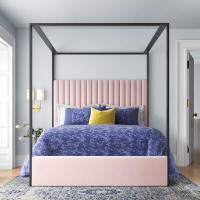 Willa Arlo™ Interiors Tessa Tufted Upholstered Low Profile Canopy Bed