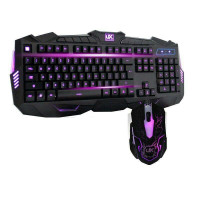 NEW WIRED KEYBOARD & MOUSE GAMING MECHANCIAL COLORED PC V100