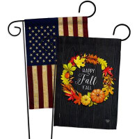 Ornament Collection Fall Wreath Garden Flags Pack Harvest & Autumn Yard Banner 13 X 18.5 Inches Double-Sided Decorative