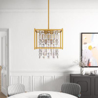 Willa Arlo™ Interiors Steven 3-Light Gold Finish Crystal Modern Pendant Light