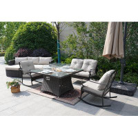 Wade Logan Anazco 8 Piece Complete Patio Set with Cushions