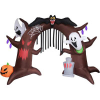 The Holiday Aisle® 15FT Giant Halloween Inflatable Large Archway Arch Haunted Ghosts Pumpkin Tombstones Monster LED Ligh