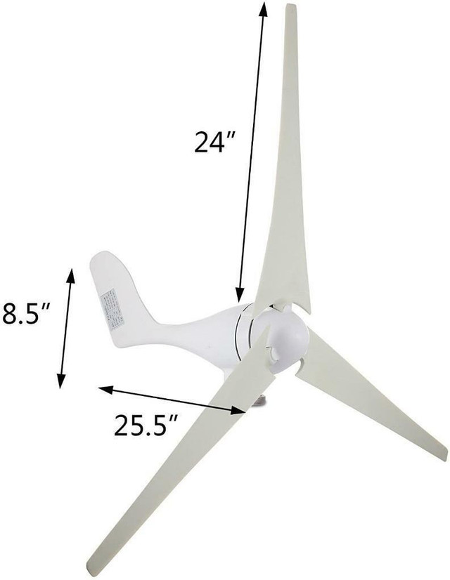 NEW 400W 12V 3 BLADE WIND TURBINE GENERATOR & 20A CHARGER 518WTC in Other in Alberta - Image 2