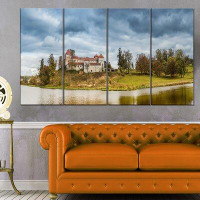 Made in Canada - Design Art Castle by the Lake - Landscape 4 Piece Photographic Print on Wrapped Canvas Set