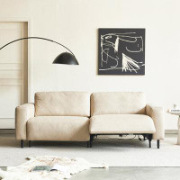 Lilac Garden Tools 90.55" Creamy White Technology cloth Modular Sofa cushion couch