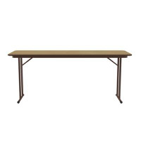 Correll, Inc. 60" L Fixed Height Off-Set Leg Seminar Particle Board Core High Pressure Training Table with Leg Glides