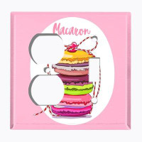 WorldAcc Metal Light Switch Plate Outlet Cover (Macaron Love - Single Duplex Single Toggle)