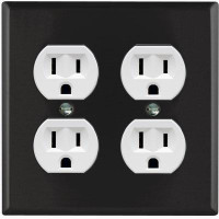 WorldAcc Metal Light Switch Plate Outlet Cover (Plain Charcoal Black - Single Toggle)