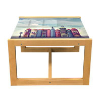 East Urban Home East Urban Home Fantasy Coffee Table, City With Old Books Style Buildings Birds And Cloudy Sky Literatur
