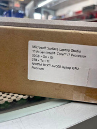 Microsoft Surface Laptop Studio, Core i7 11th gen, 32GB RAM, 2TB SSD, NVIDIA RTX A2000 GPU. New @MAAS_WIRELESS