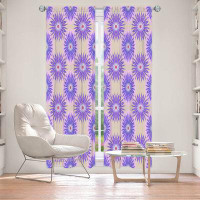 East Urban Home Lined Window Curtains 2-panel Set for Window Size Pam Amos Spikey Flower Pattern Purple
