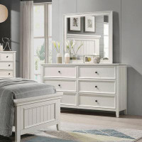 Red Barrel Studio White Bedroom Six Drawer Dressing Chest of Drawers