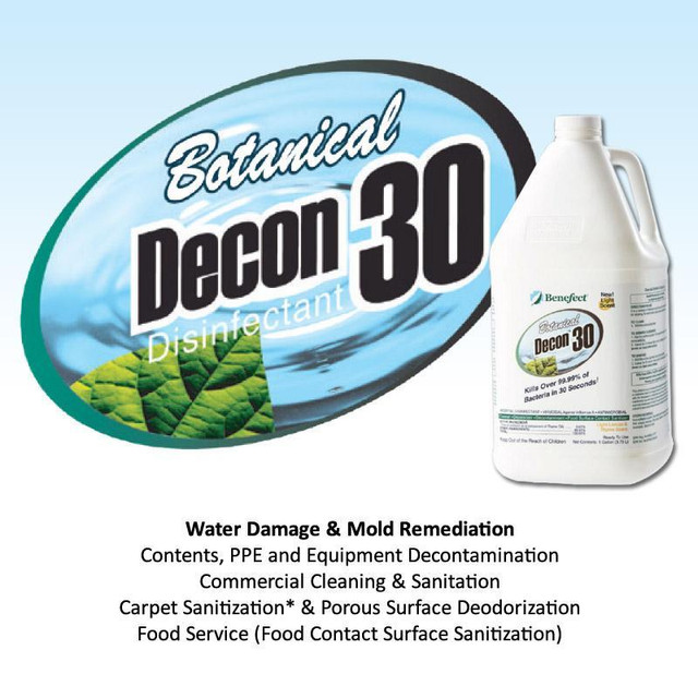 Botanical Disinfectant for Water Damage Restoration, Decontamination and Mold Remediation - Benefect Decon 30 in Other in Ontario