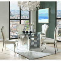 Everly Quinn Dining Table, Mirrored & Faux Diamonds