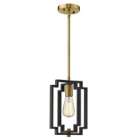 17 Stories 1 - Light Black And Gold Industrial Square / Rectangle Chandelier