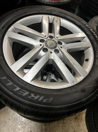 SET OF FOUR 19 INCH OEM MERCEDES BENZ 5X112 MOUNTED WITH 275 / 55 R19 CONTINENTAL WINTER TIRES !!