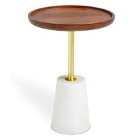 Everly Quinn Gala Wood Top Side Table