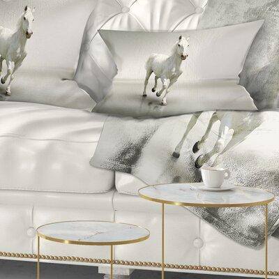 Made in Canada - East Urban Home Animal Beautiful Horse Running Lumbar Pillow in Bedding